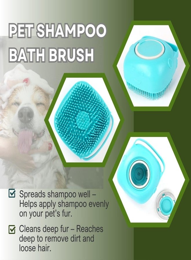 مجموعة العناية بالحيوانات الأليفة والاستحمام 2 في 1: مشط للبراغيث وفرشاة استحمام لتوزيع الشامبو - Image 4